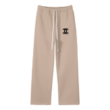 Unisex Solid Color Fleece Straight Leg Pants