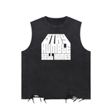 Snow Washed Raw-Hem Tank Top