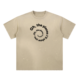 Hand-Frayed Sunfade Paint Splatter T-Shirt