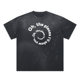 Hand-Frayed Sunfade Paint Splatter T-Shirt