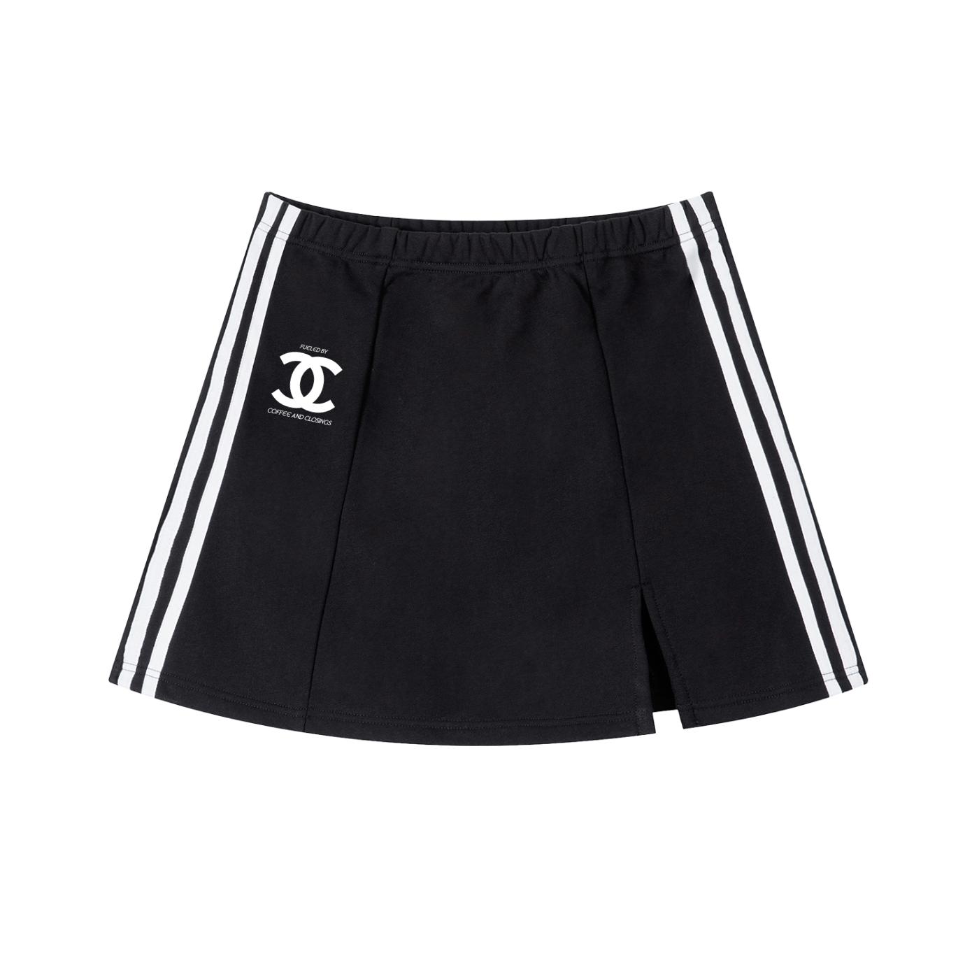 Contrast Side Stripe Slit Skirt Secondary image