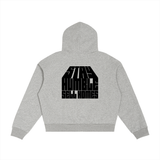 Contrast Plaid Boxy Zip Hoodie