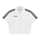 Women's Cropped Full Zip Short Sleeve T-Shirt