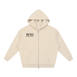 Unisex Loose Solid Full Zip Hoodie