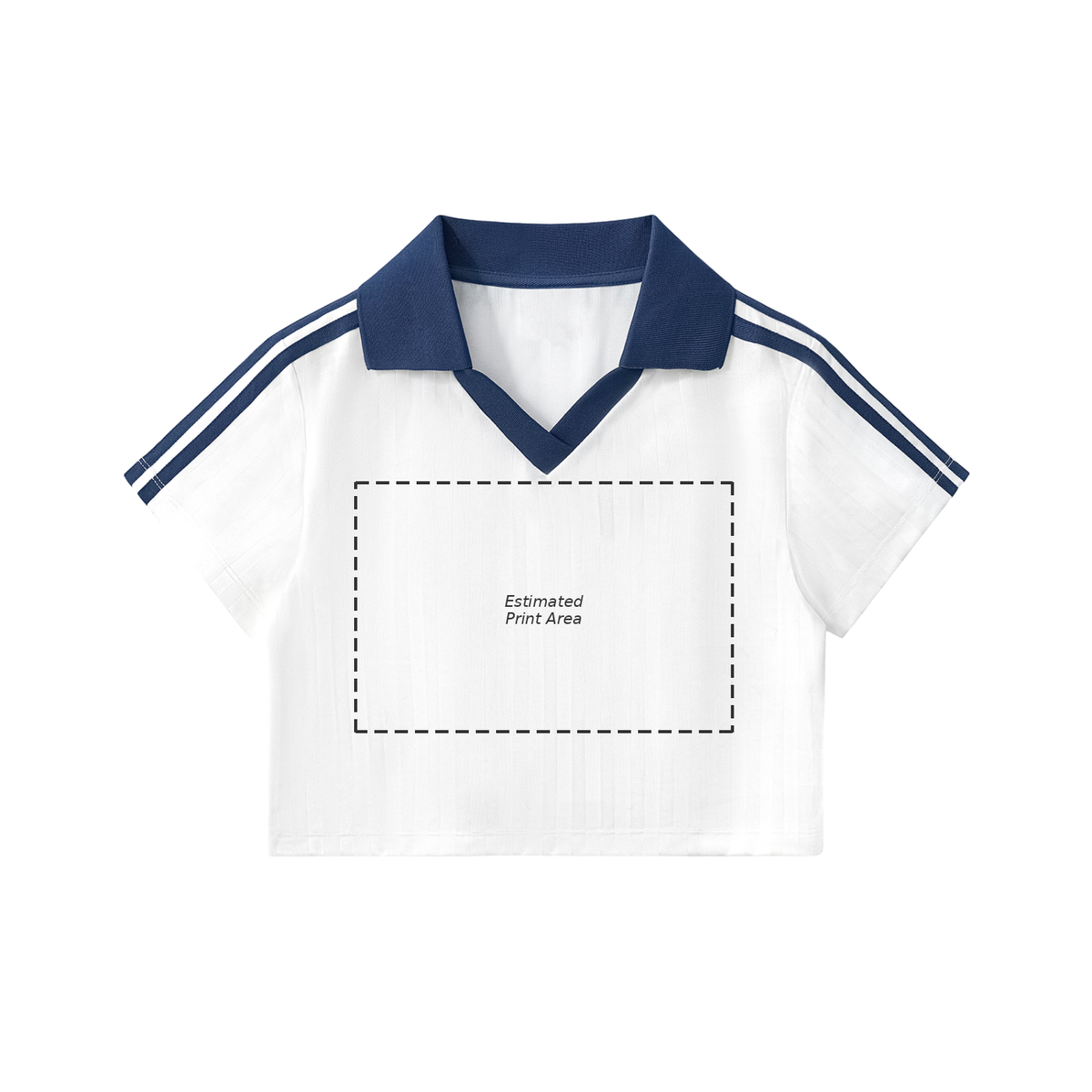 Contrast Collar Striped Cropped Jersey Main image