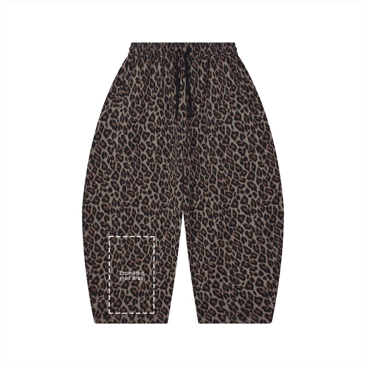 Unisex Leopard Barrel Leg Sweatpants