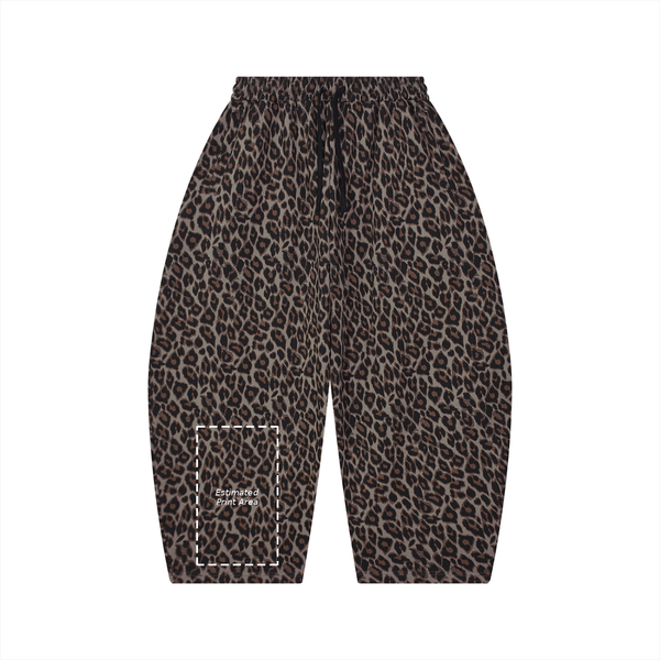 Unisex Leopard Barrel Leg Sweatpants
