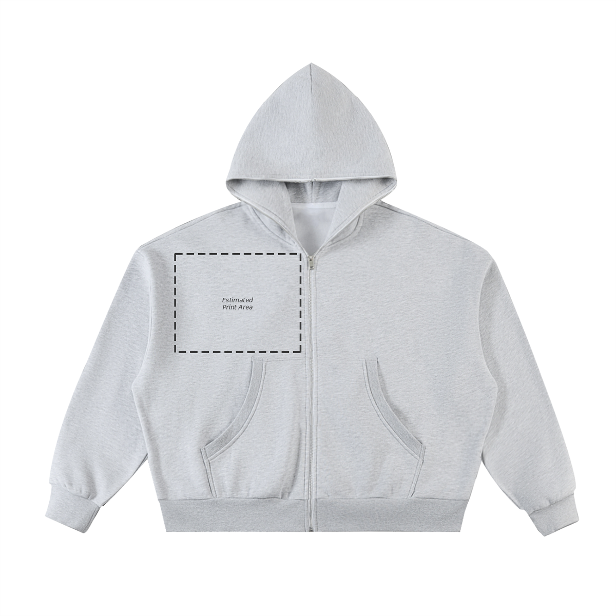 Fleeced Full-Zip Boxy Hoodie Main image