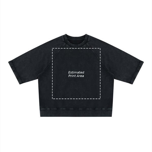 Unisex Vintage Wash Boxy Short Sleeve Sweatshirt