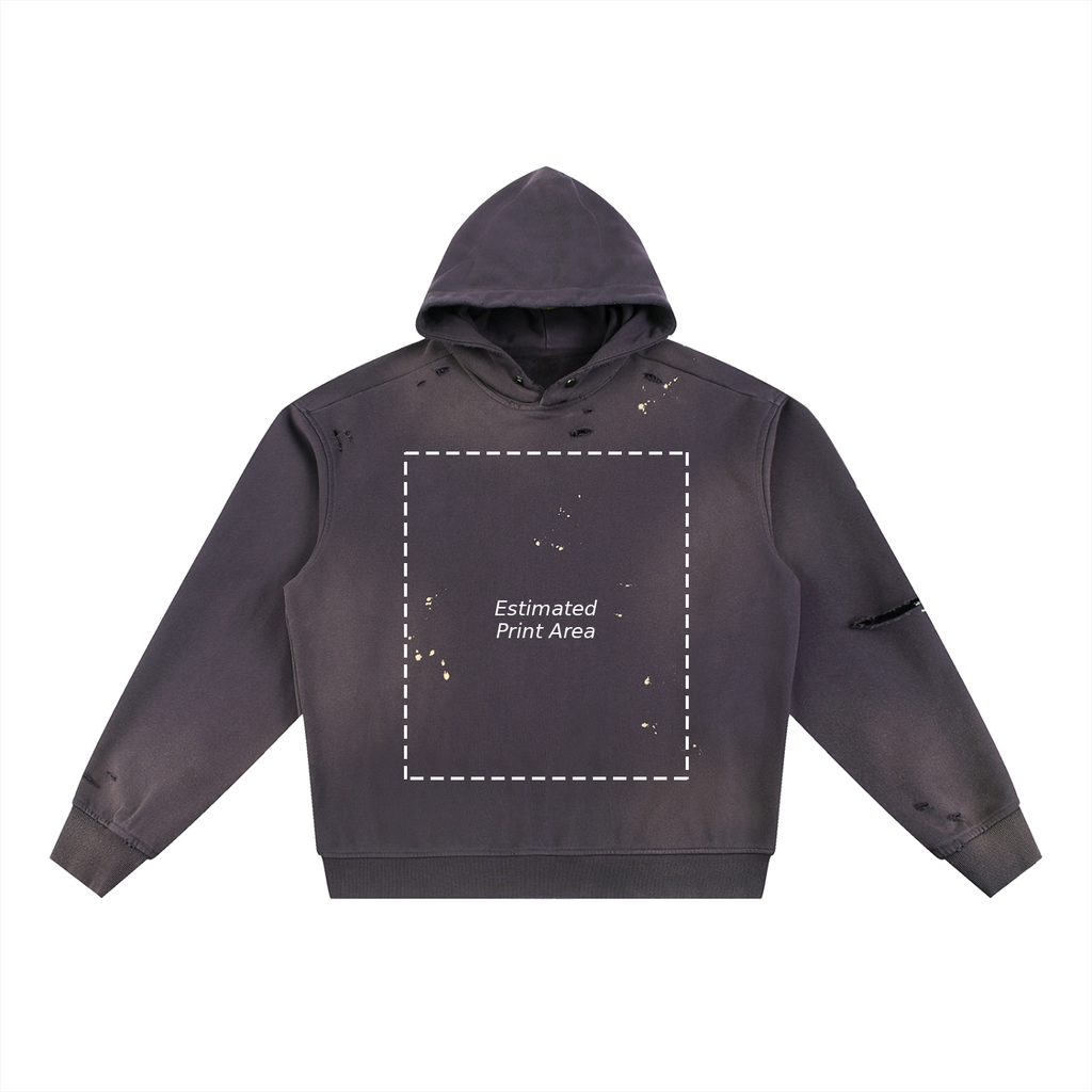 Sun Fade Frayed Fleece Hoodie