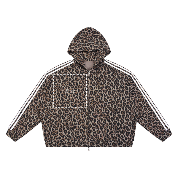 Unisex Leopard Full Zip Hoodie