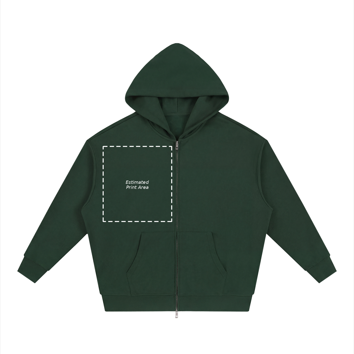 Unisex Loose Solid Full Zip Hoodie Main image
