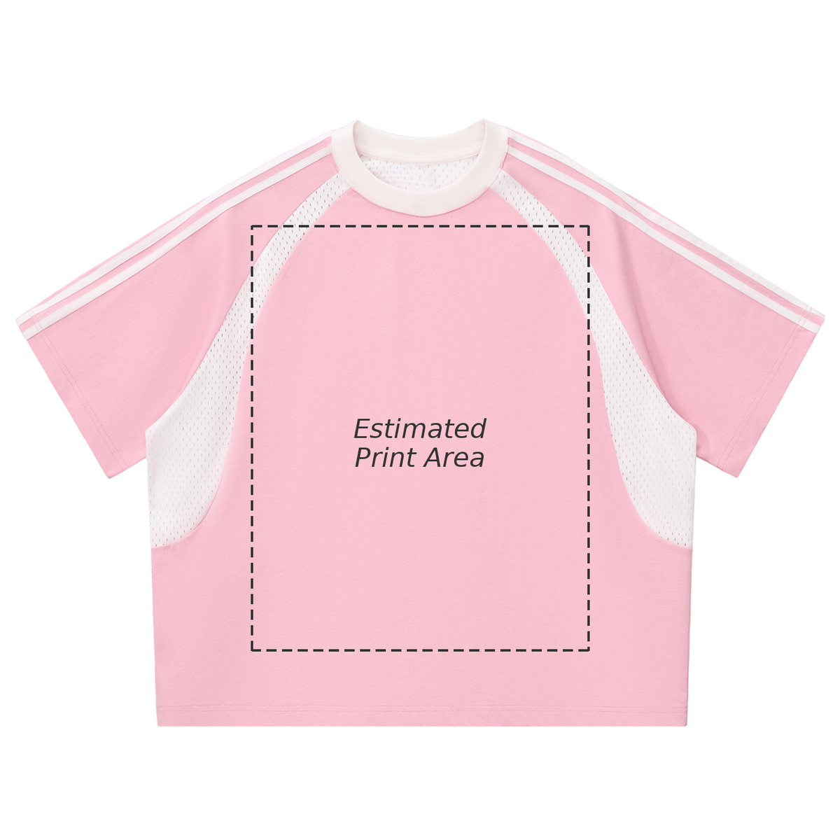 Contrast Stripes Panel Mesh T-shirt Main image