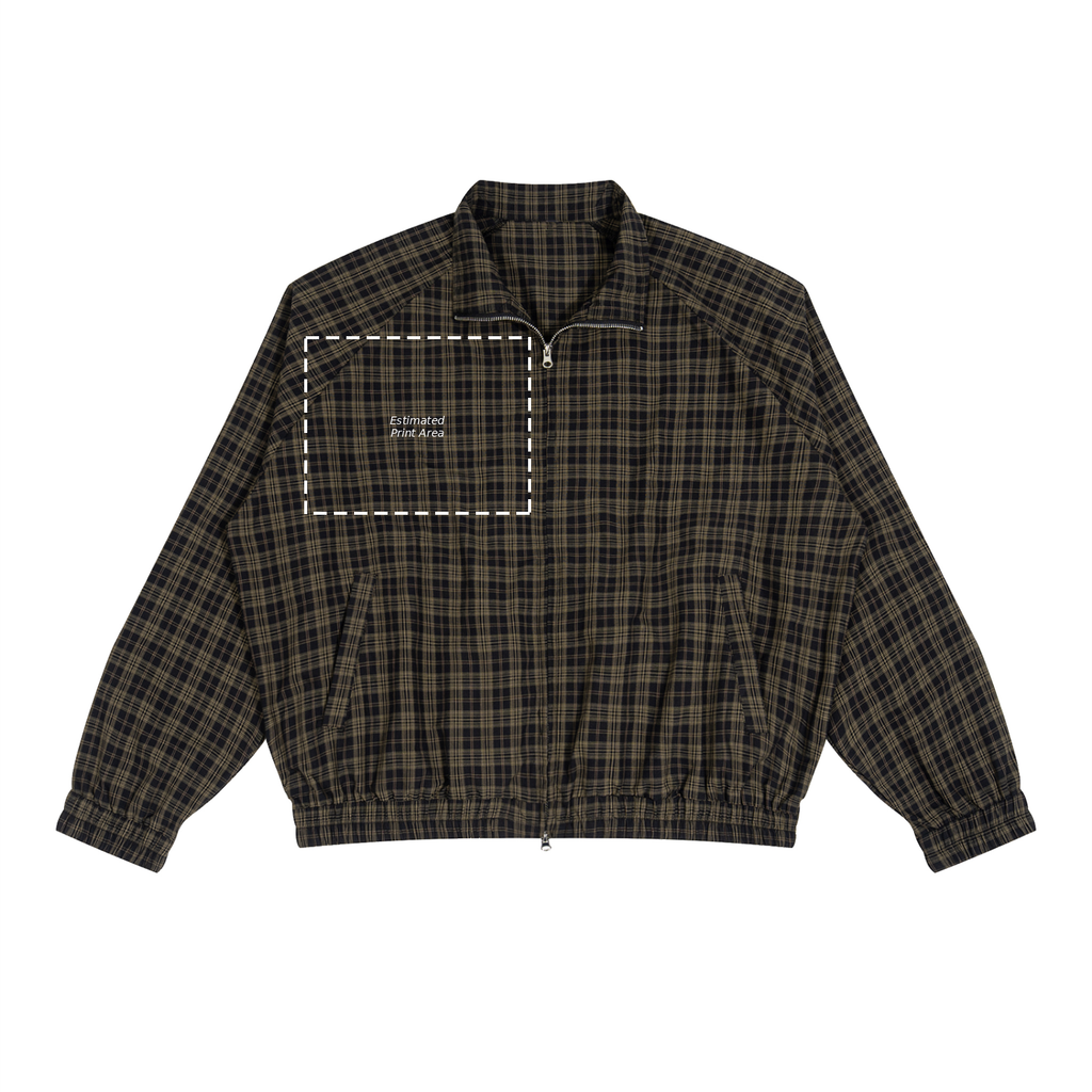 Unisex Plaid Full-Zip Track Jacket