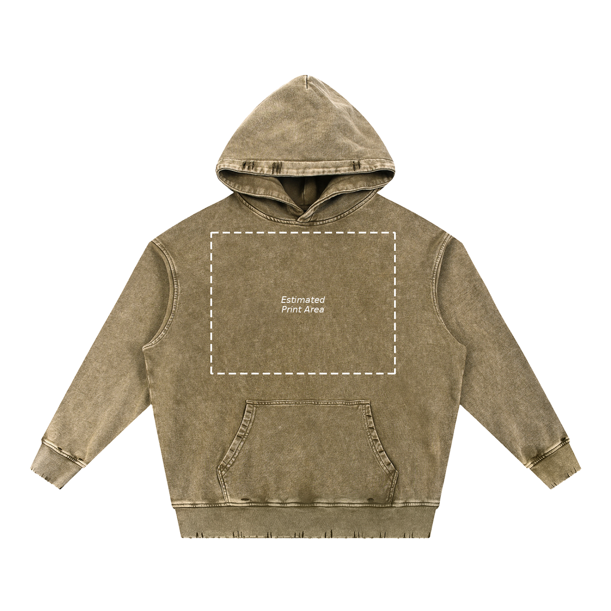 Snow Wash Hand-Frayed Heavyweight  Hoodie Main image