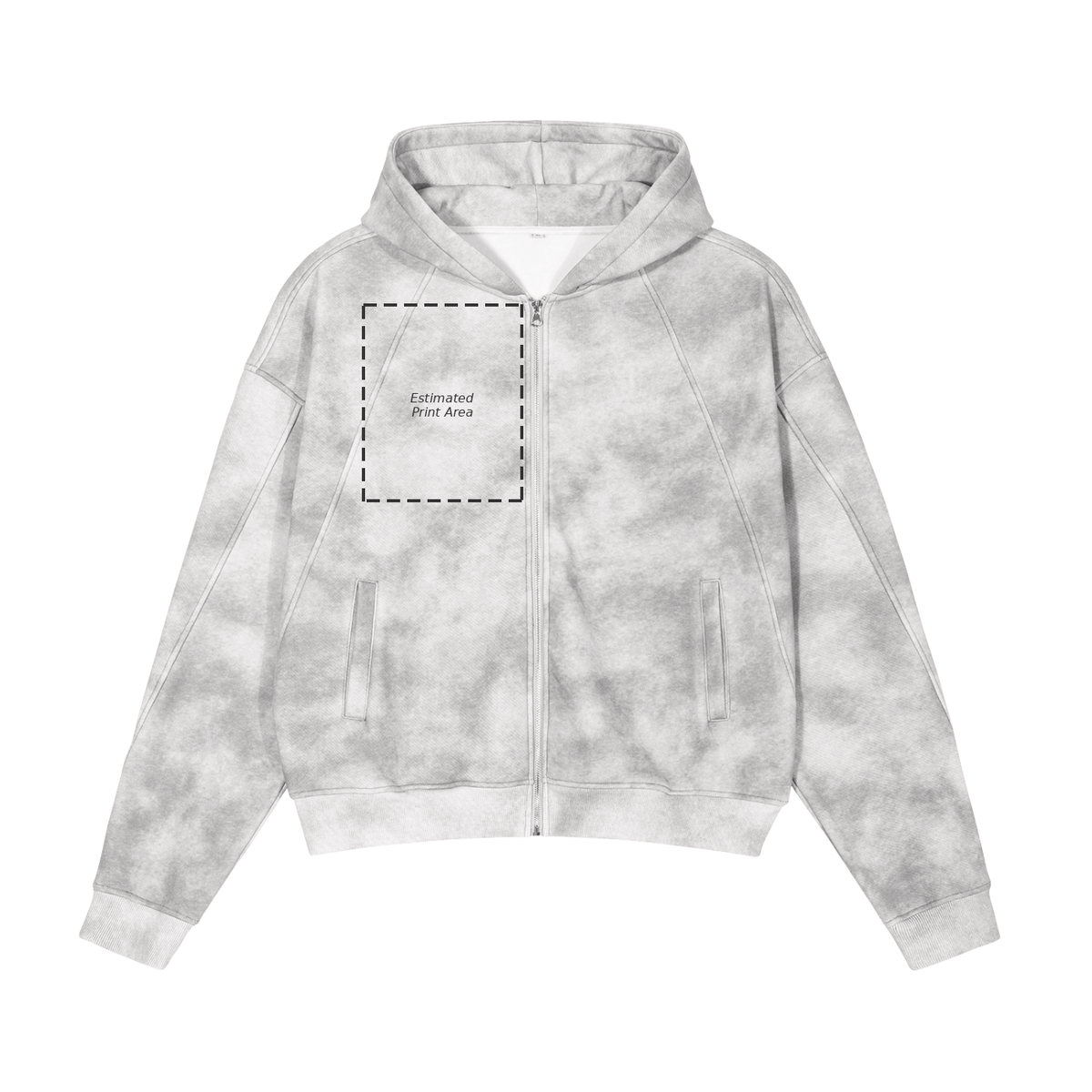 Dirty Washed Zip-Up Fleece Hoodie Main image