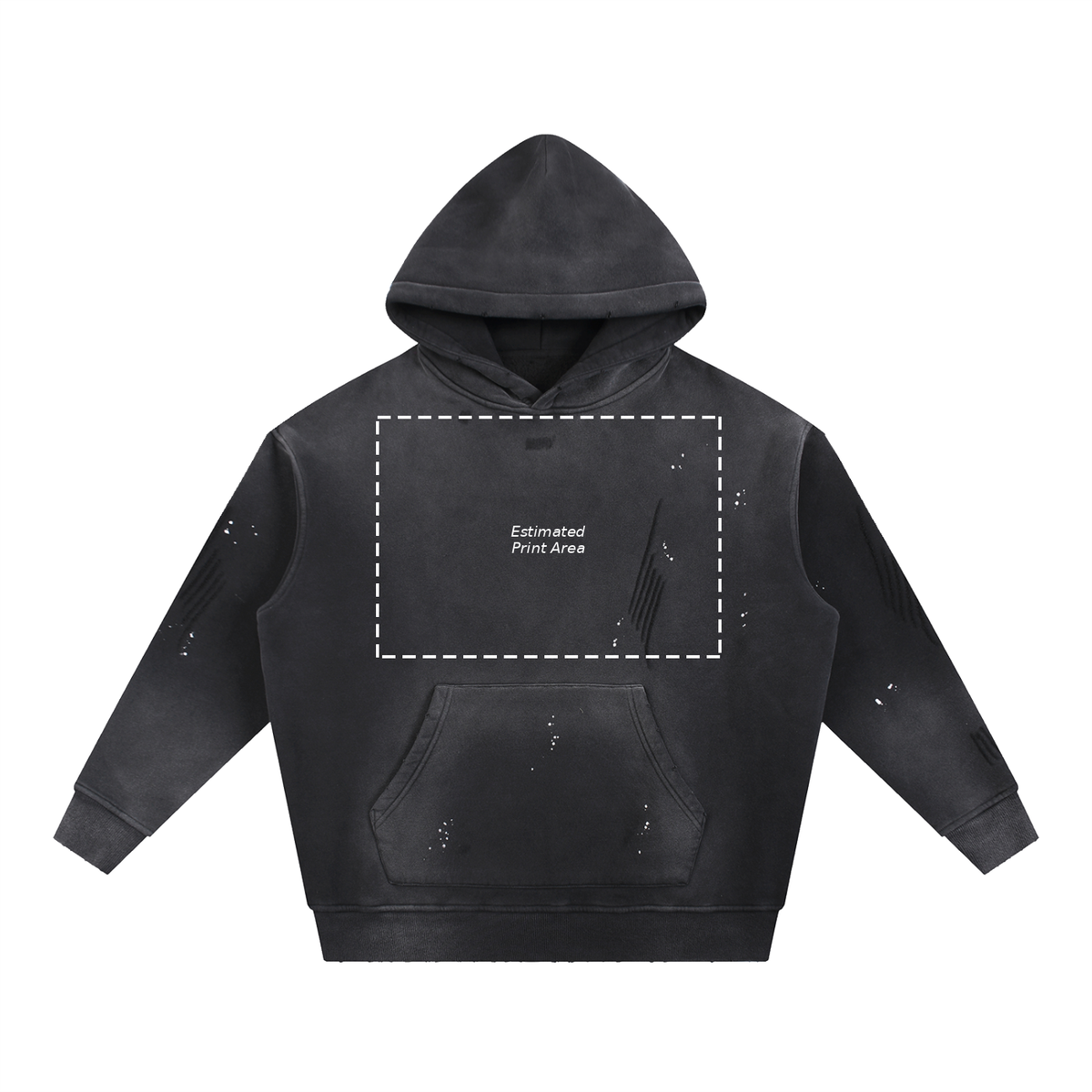Vintage Washed Frayed Fleece Hoodie Main image