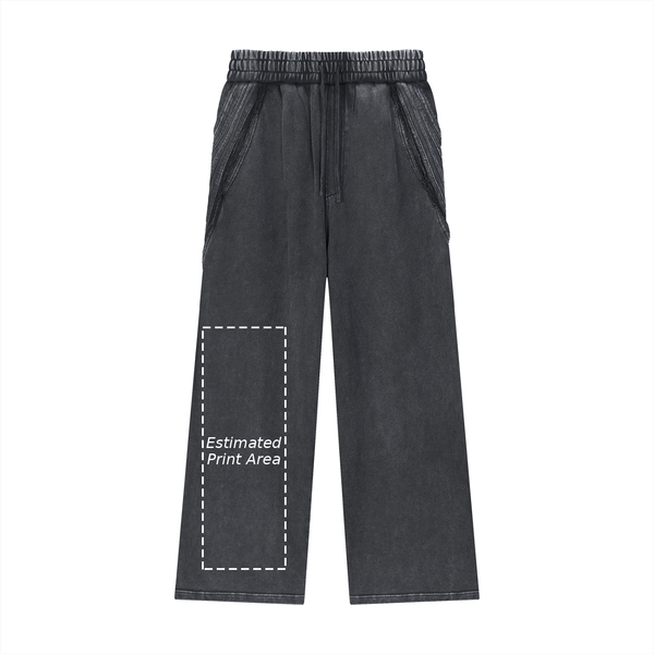 Snow Washed Tape Raw Edge Sweatpants