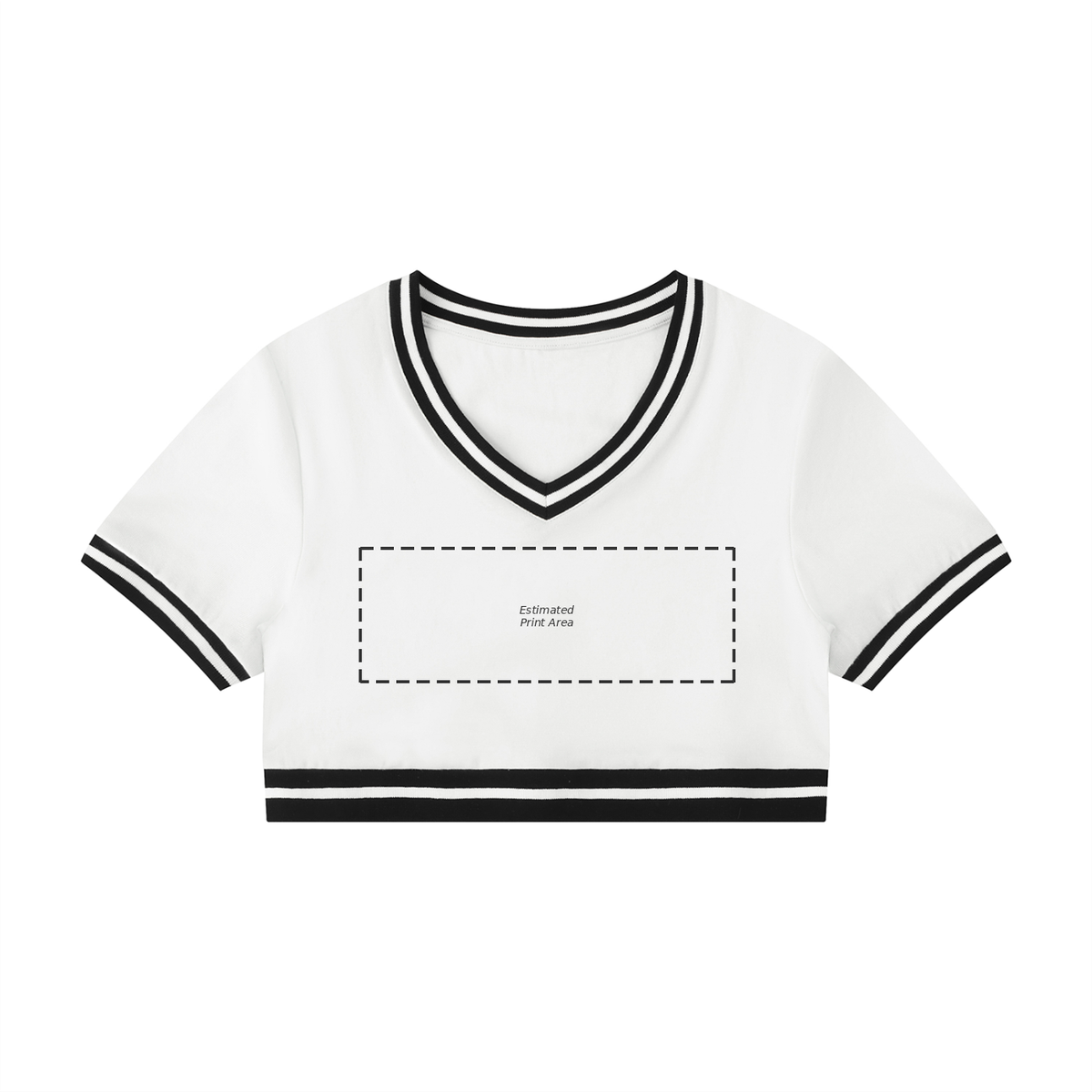 Women's Color Block V-Neck Crop T-Shirt Main image