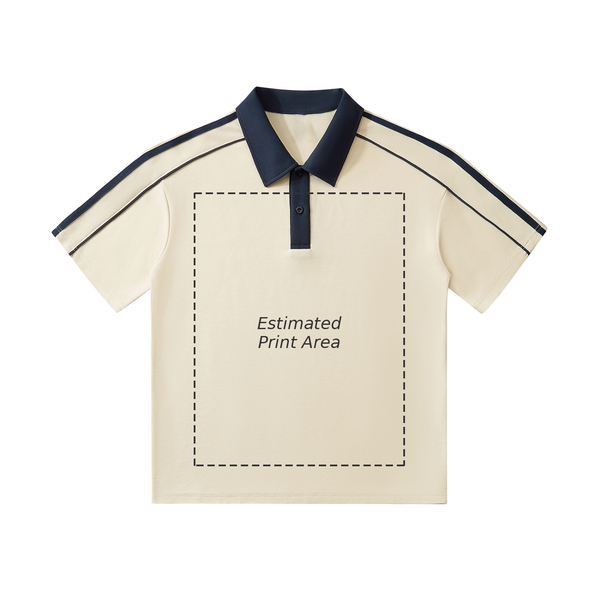 Contrast Collar Short-Sleeve Polo Shirt