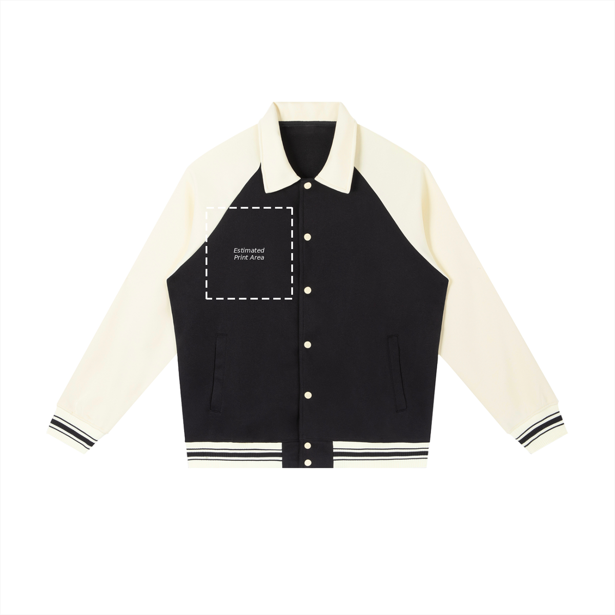 Contrast Raglan Sleeve Baseball Jacket