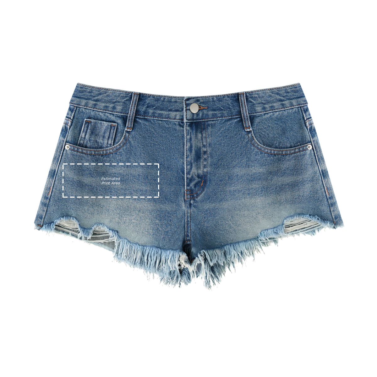Women's Vintage Wash Raw Hem Denim Shorts Main image