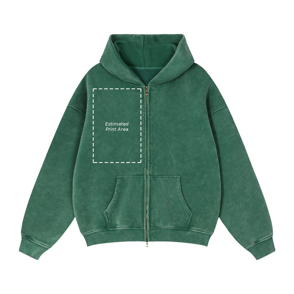 Zip-Through Boxy Fleece Hoodie Main image