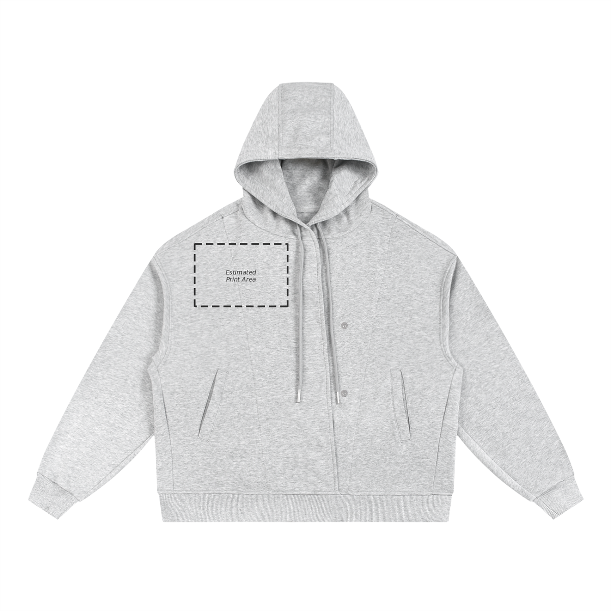 Boxy Button Placket Hoodie Main image
