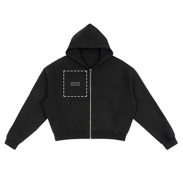 Fleece Zip-Up Boxy Hoodie