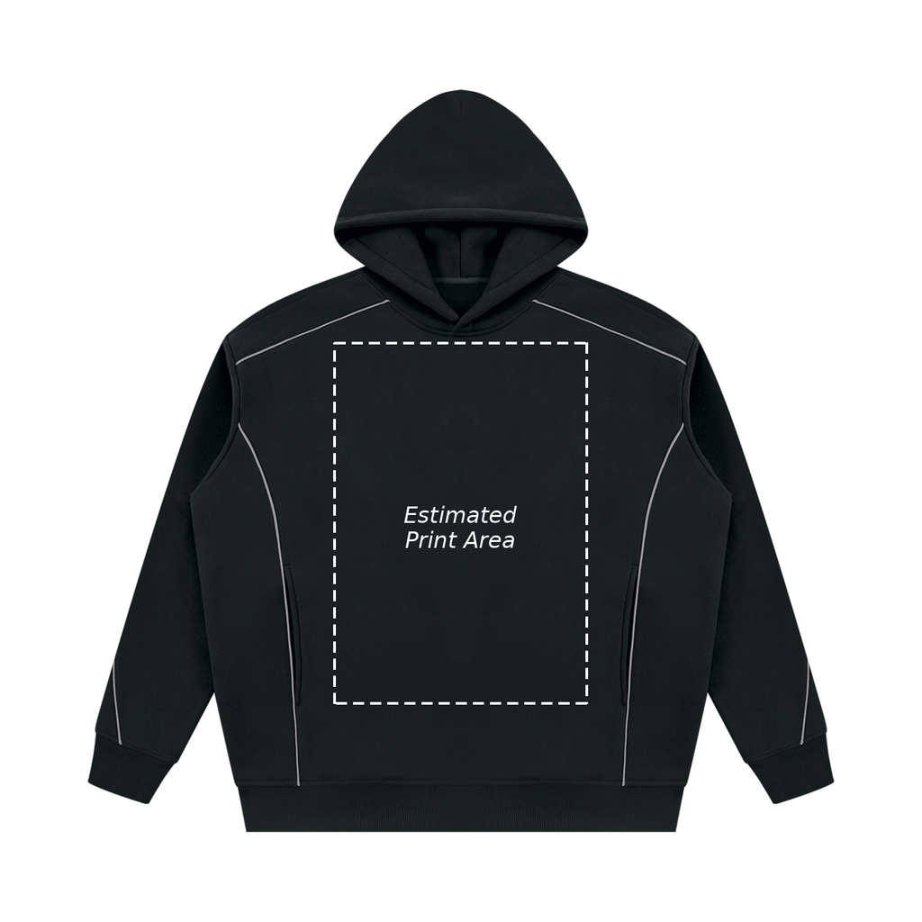 Unisex Oversized Piping Fleece Hoodie