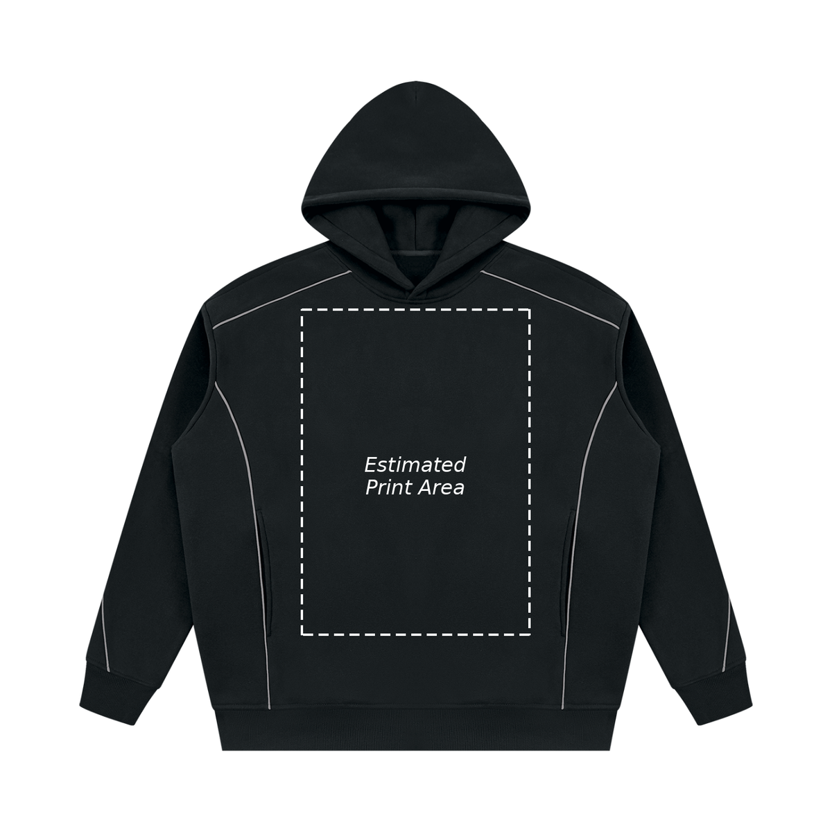 Unisex Oversized Piping Fleece Hoodie