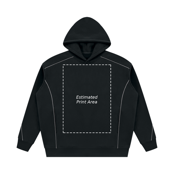 Unisex Oversized Piping Fleece Hoodie
