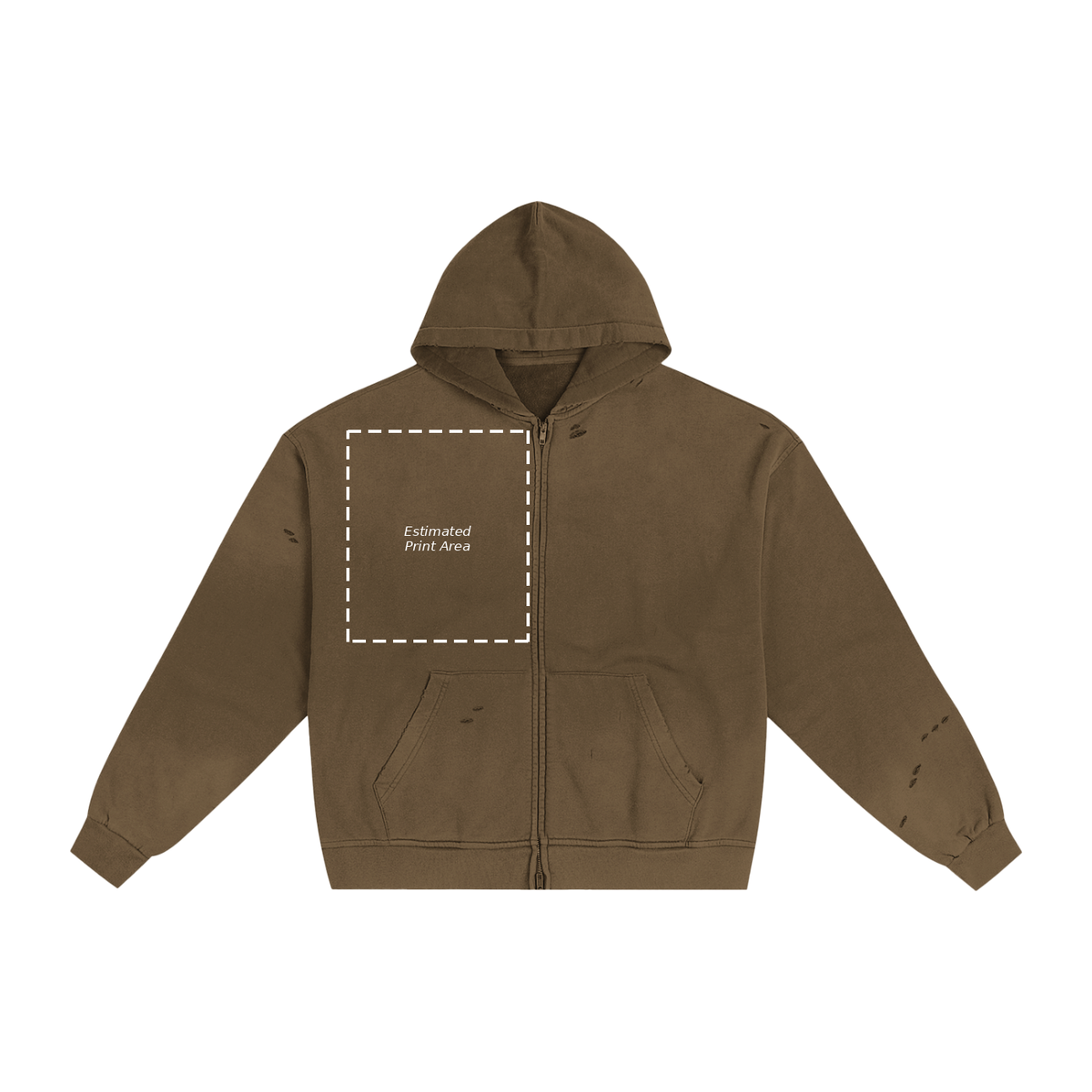 Hand-Frayed Sunfade Zip Hoodie Main image